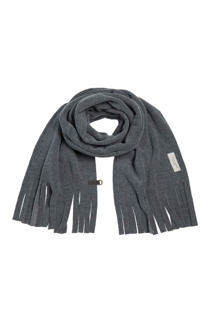 Scarf W Fringes 4107 Grey - AngraBech