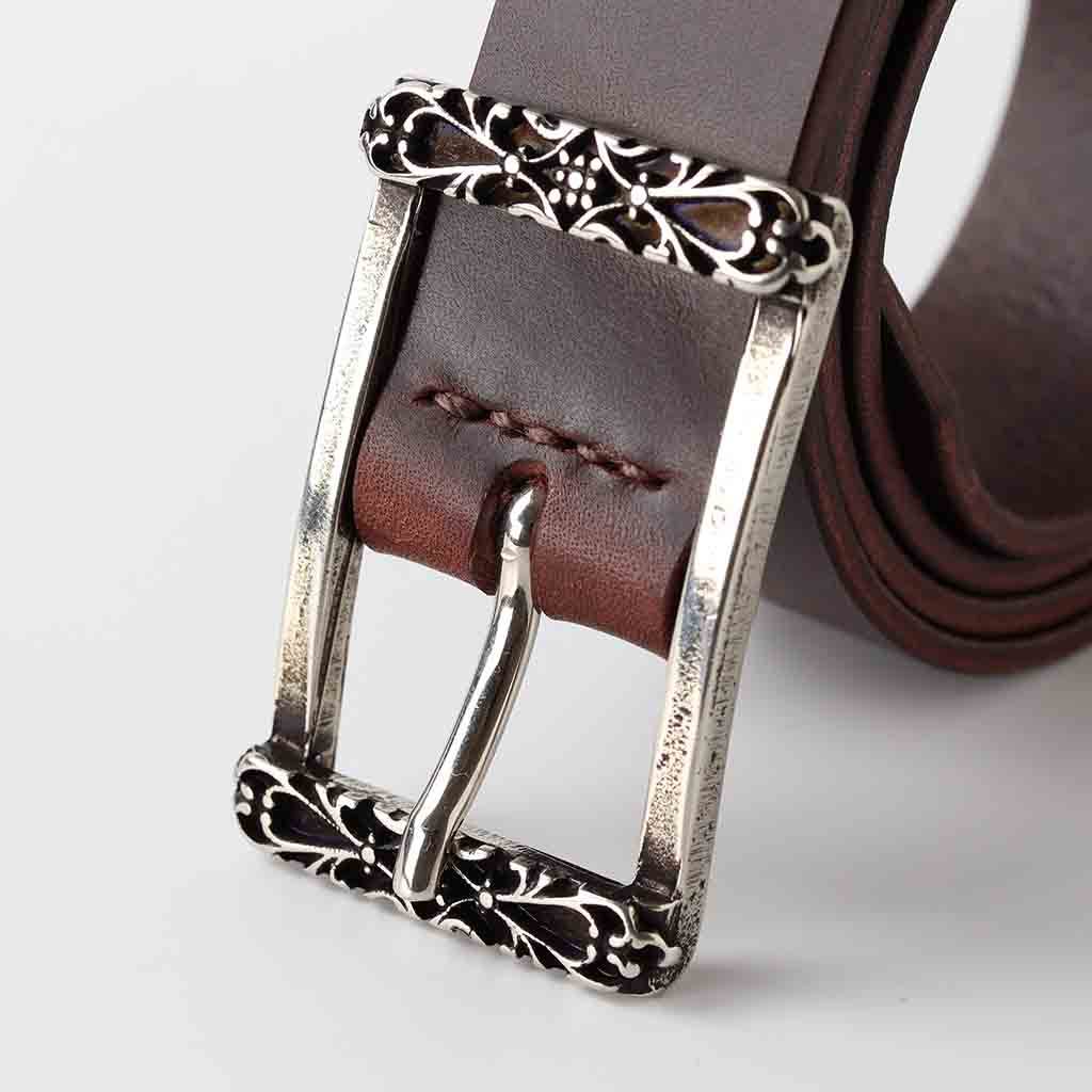 Chocolate Leaer Womens Belt Savia By Kseta - AngraBech
