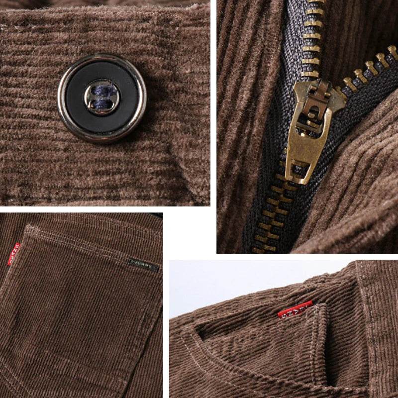 Mens Slim Fit Corduroy Pants - AngraBech