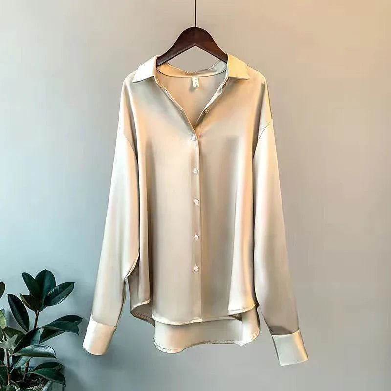 Womens Chic Soft Button Down Blouse - AngraBech