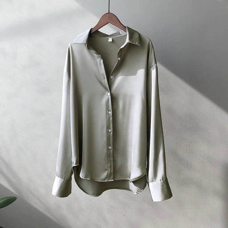 Womens Chic Soft Button Down Blouse - AngraBech