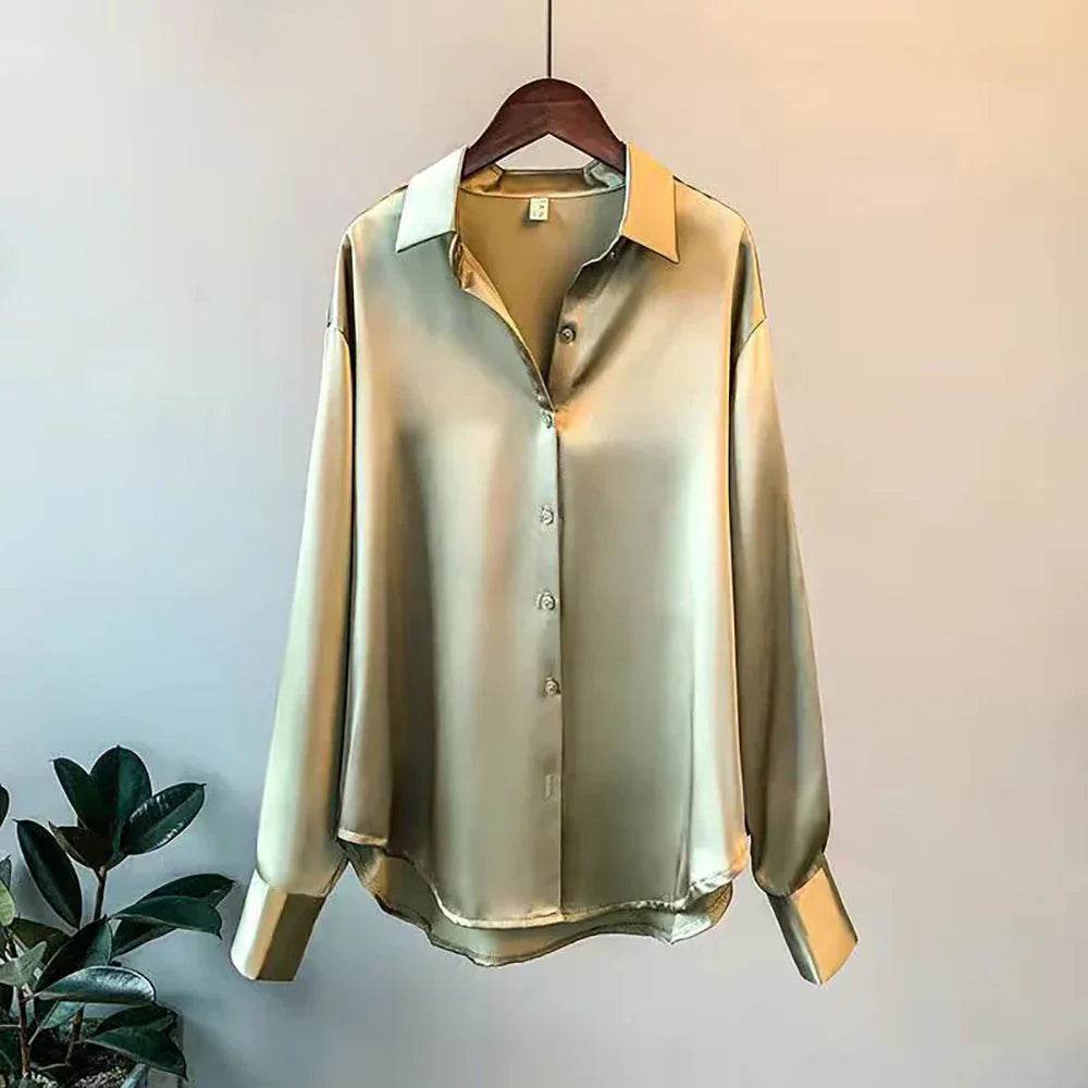 Womens Chic Soft Button Down Blouse - AngraBech