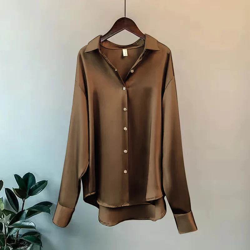 Womens Chic Soft Button Down Blouse - AngraBech