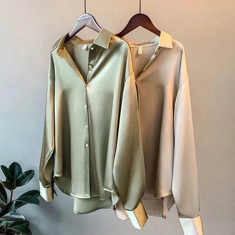 Womens Chic Soft Button Down Blouse - AngraBech