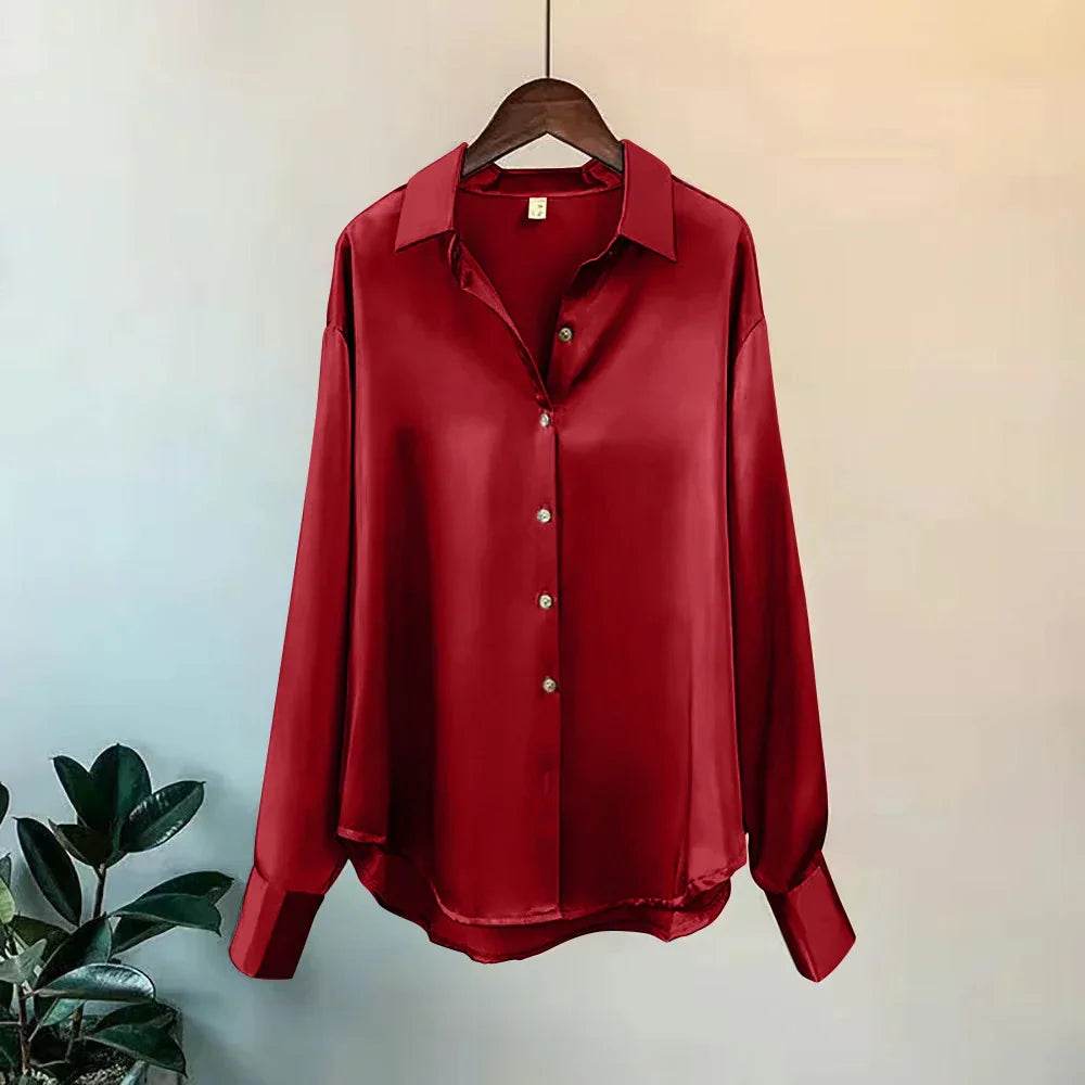 Womens Chic Soft Button Down Blouse - AngraBech