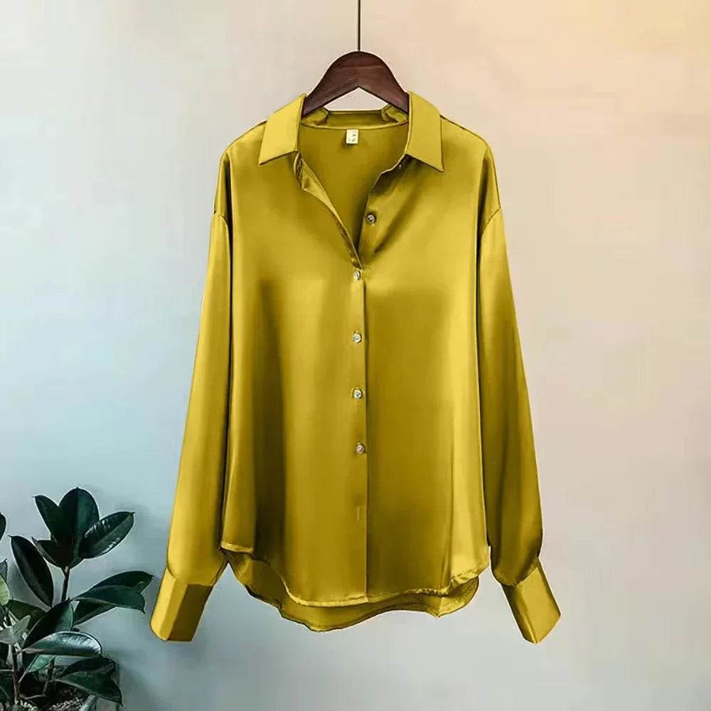Womens Chic Soft Button Down Blouse - AngraBech