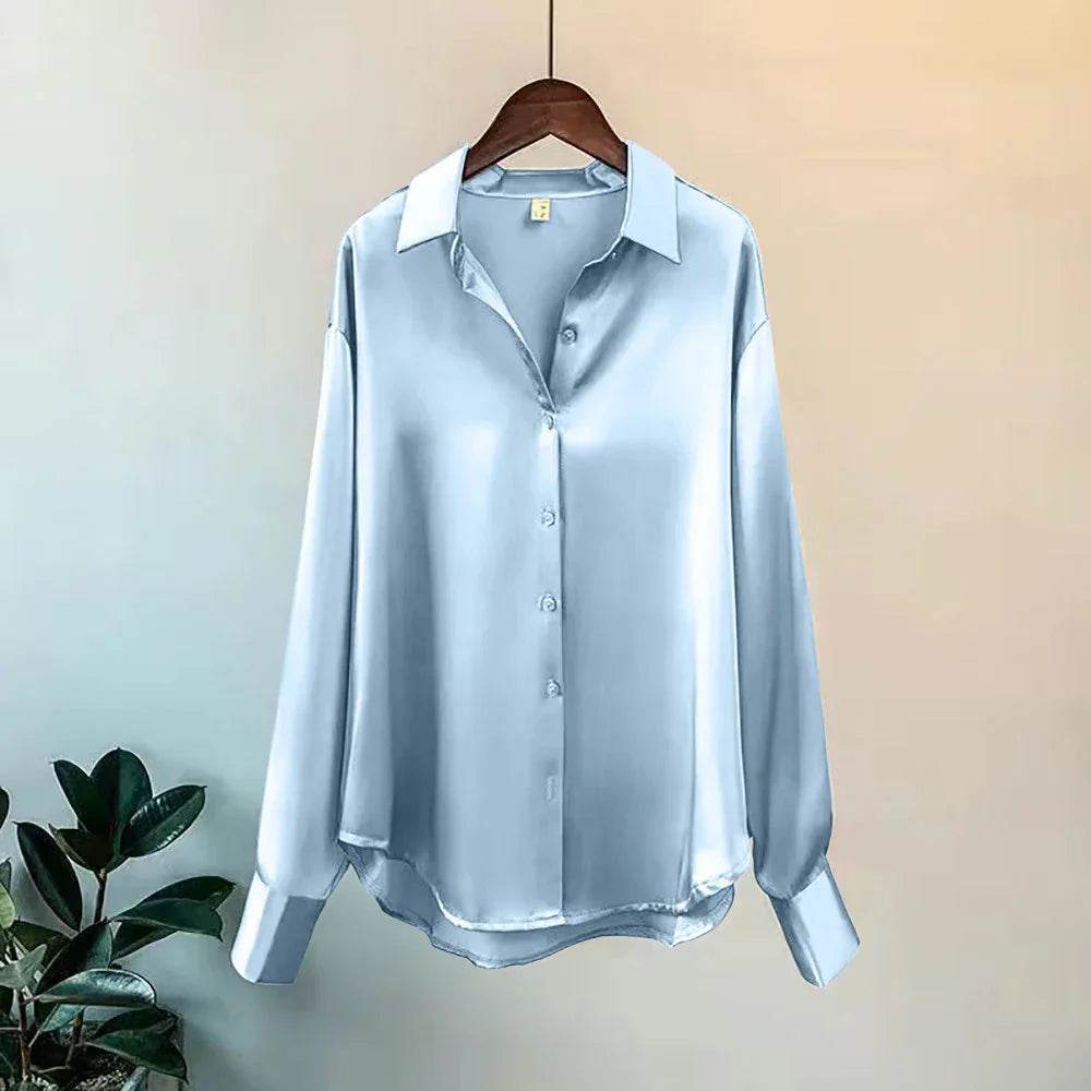 Womens Chic Soft Button Down Blouse - AngraBech