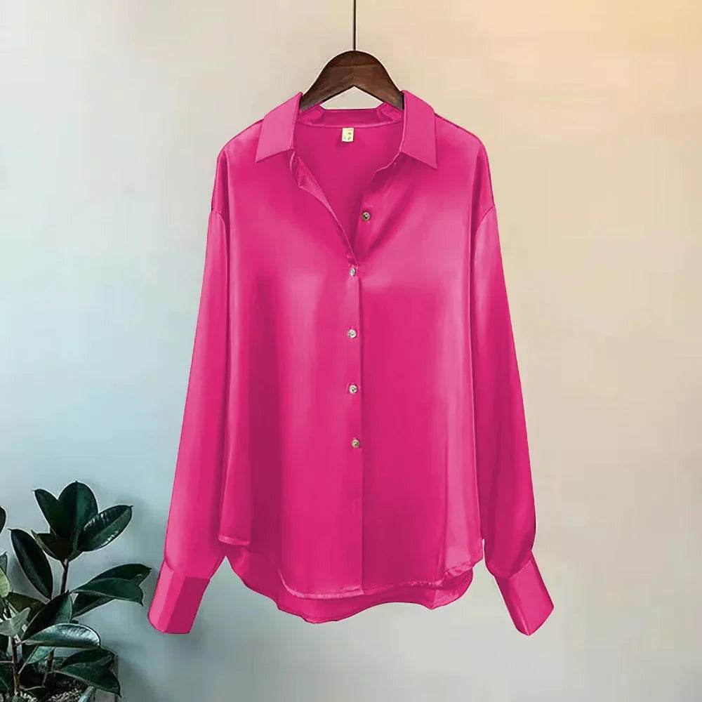Womens Chic Soft Button Down Blouse - AngraBech
