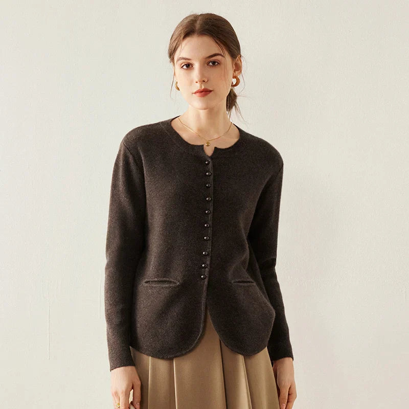 Spring Cashmere Knitted Loose Bottom Cardigan