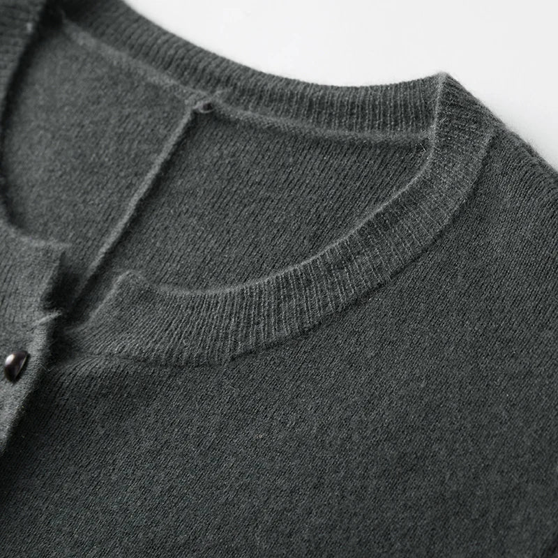 Spring Cashmere Knitted Loose Bottom Cardigan