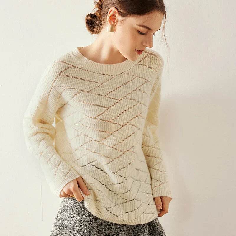 Spring Pure Cashmere Knit Pullover 1 - AngraBech