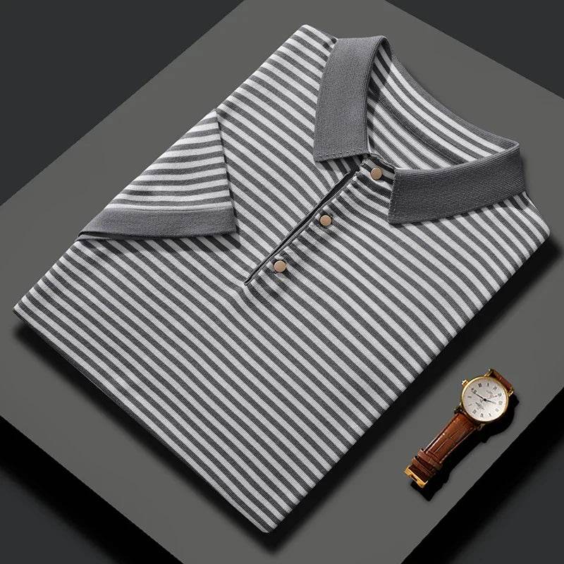 Summer Silk Striped Loose T Shirt - AngraBech