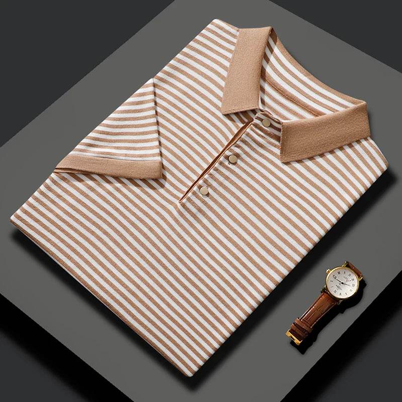 Summer Silk Striped Loose T Shirt - AngraBech