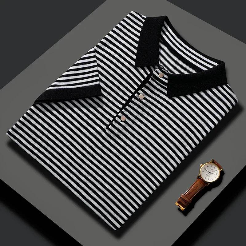 Summer Silk Striped Loose T Shirt - AngraBech