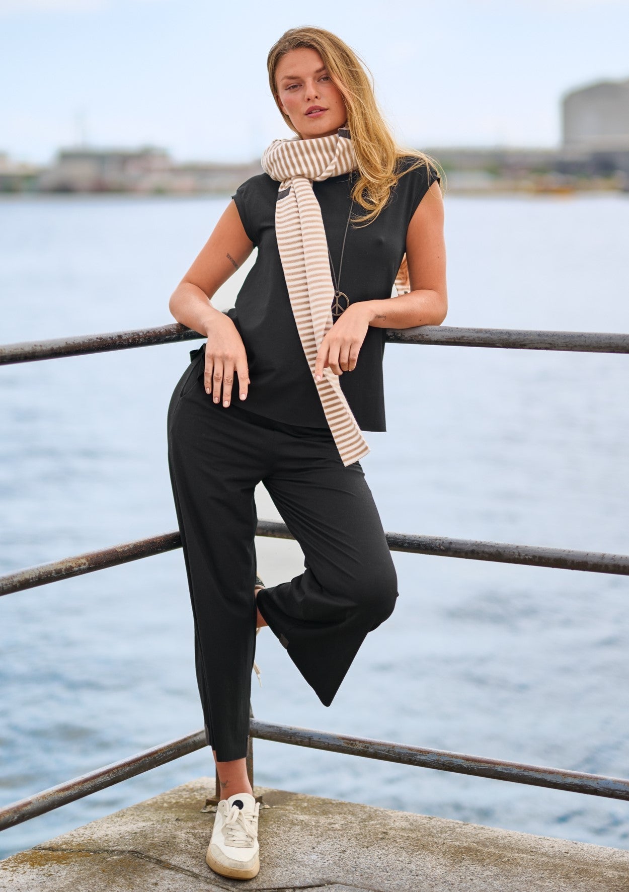 HENRIETTE STEFFENSEN COPENHAGEN TRIANGLE SCARF - 4051 SCARFS STRIPES C&O 789
