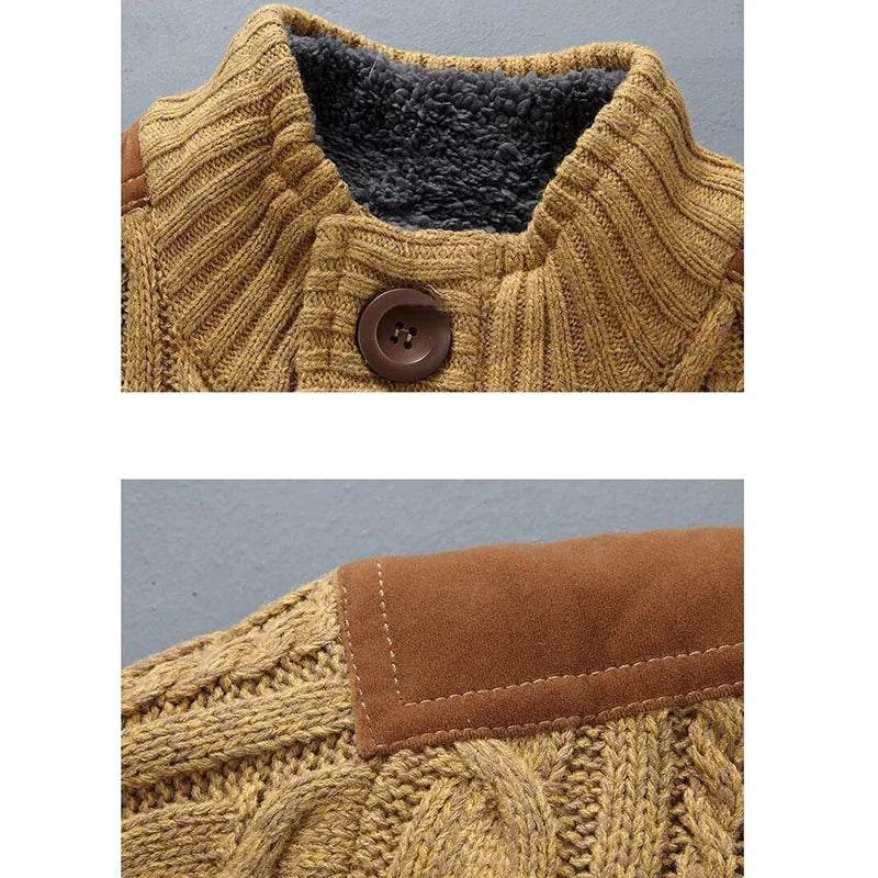 Ic Cable Knit Wool Cardigan Jaet - AngraBech