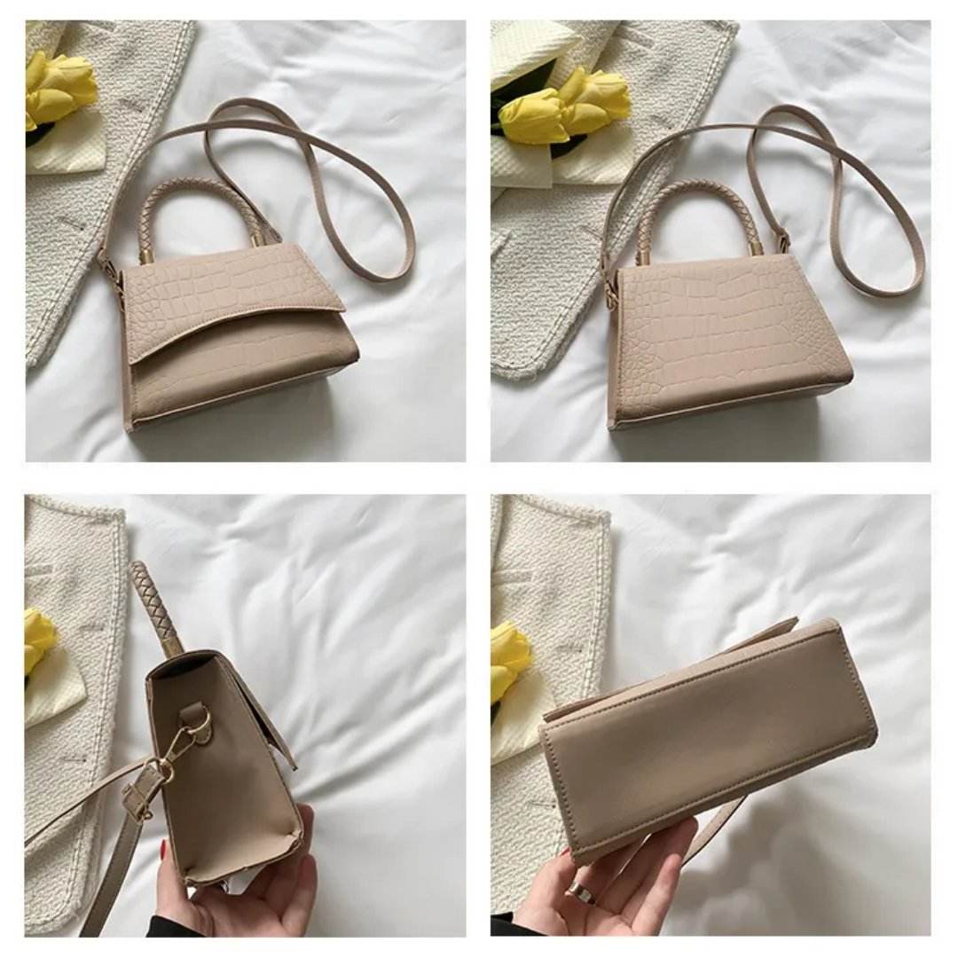 Top Handle Croc Embossed Handbag - AngraBech