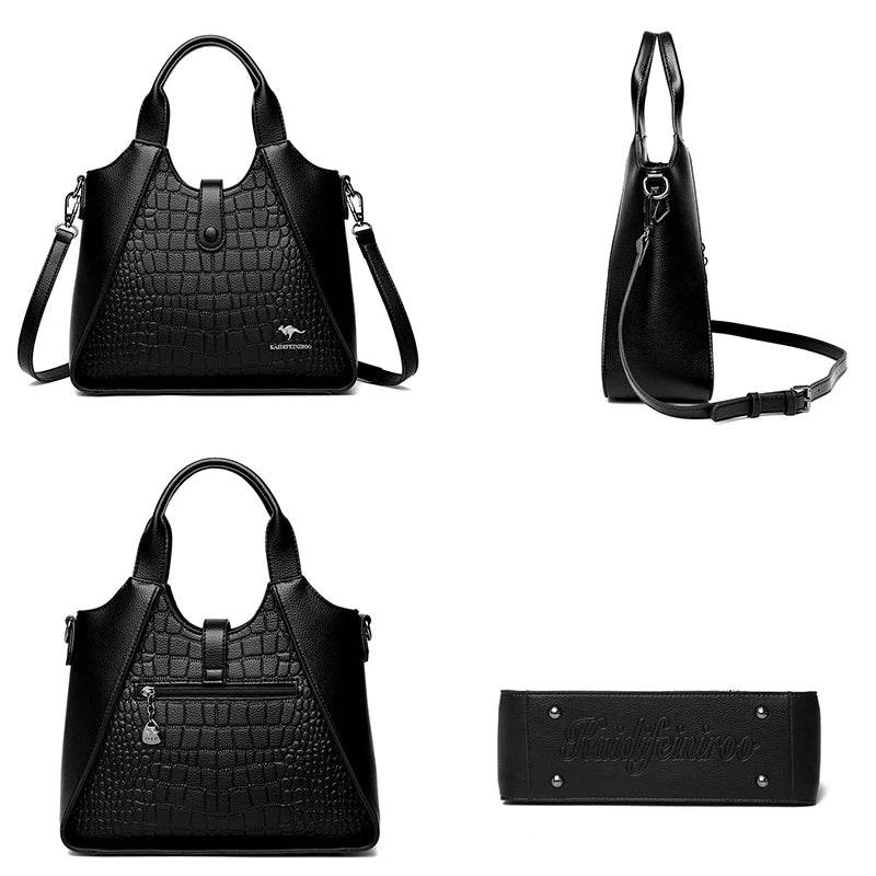 Trendy Croc Embossed Leaer Handbag - AngraBech