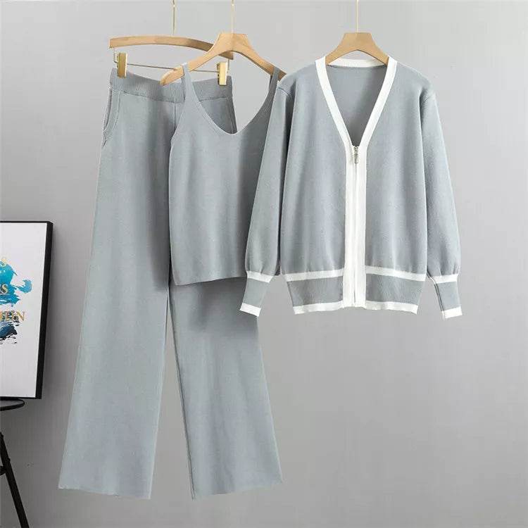 Trendy Fall Knit Ree Piece Set - AngraBech