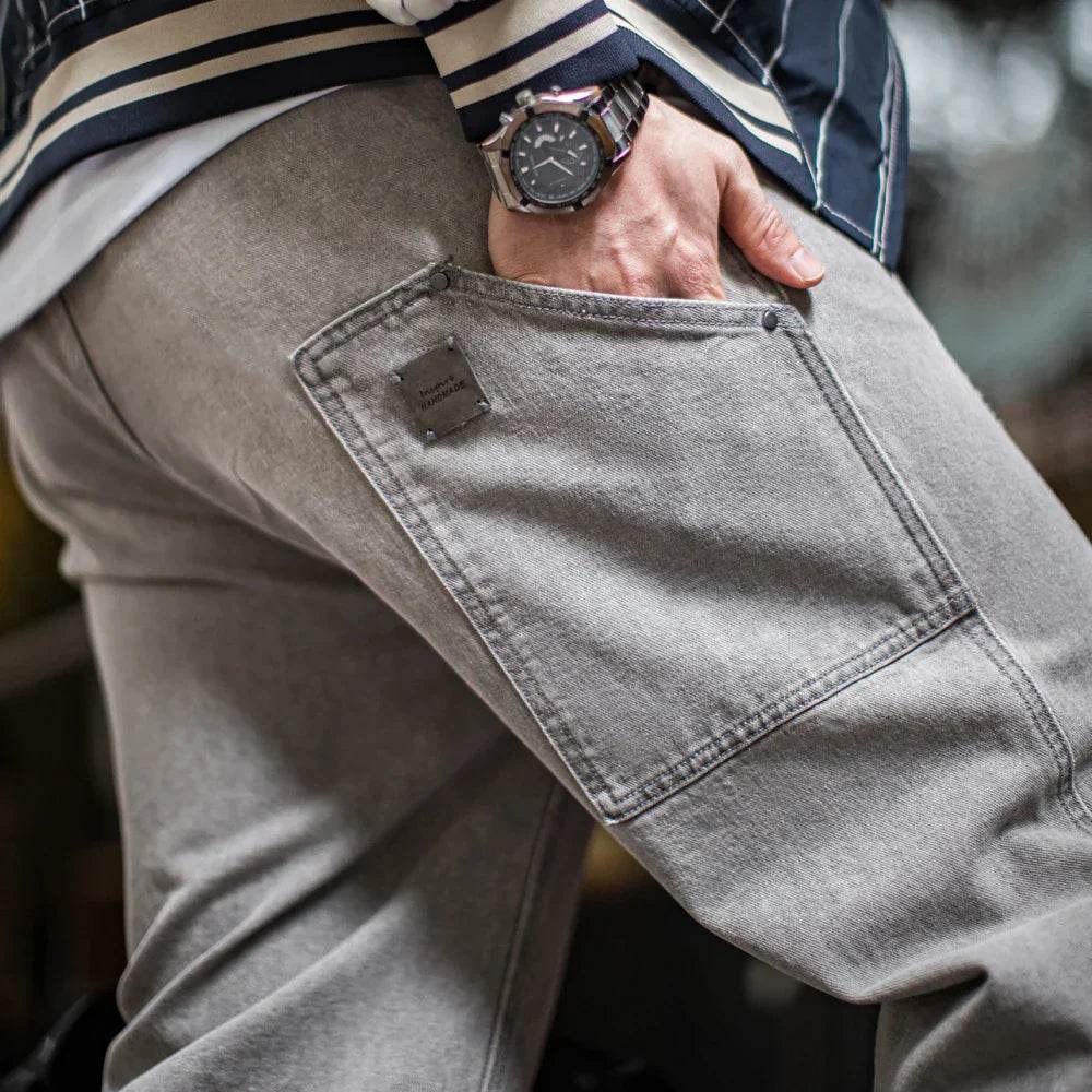 Vintage Washed Heavyweight Grey Jeans - AngraBech