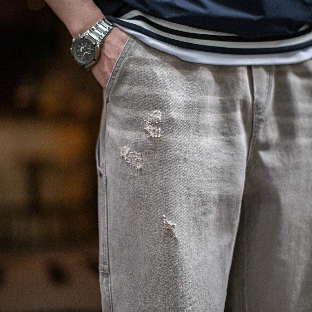 Vintage Washed Heavyweight Grey Jeans - AngraBech