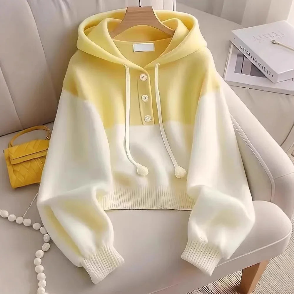 Women's Loose Fit Hooded Sweater