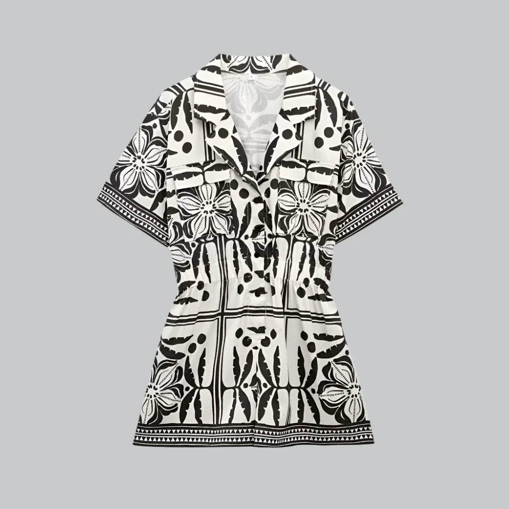 Womens Floral Print Short Blouses - AngraBech