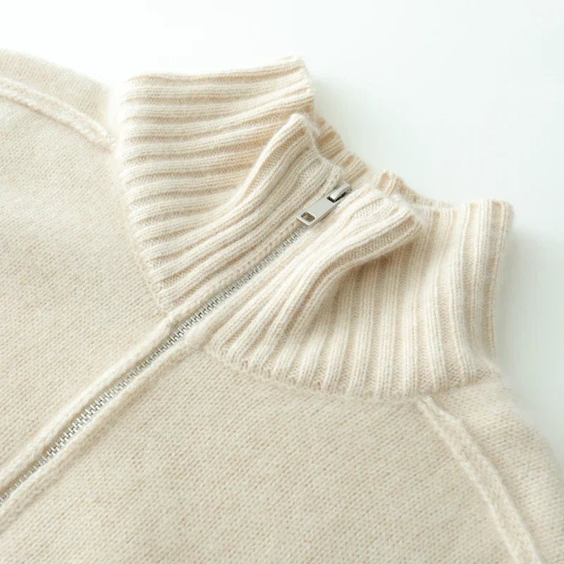 Pure Cashmere Zip-Up Cardigan