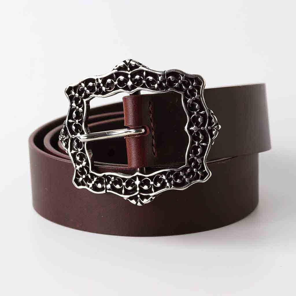 Chocolate Leaer Womens Belt Royal Fina By Kaseta - AngraBech
