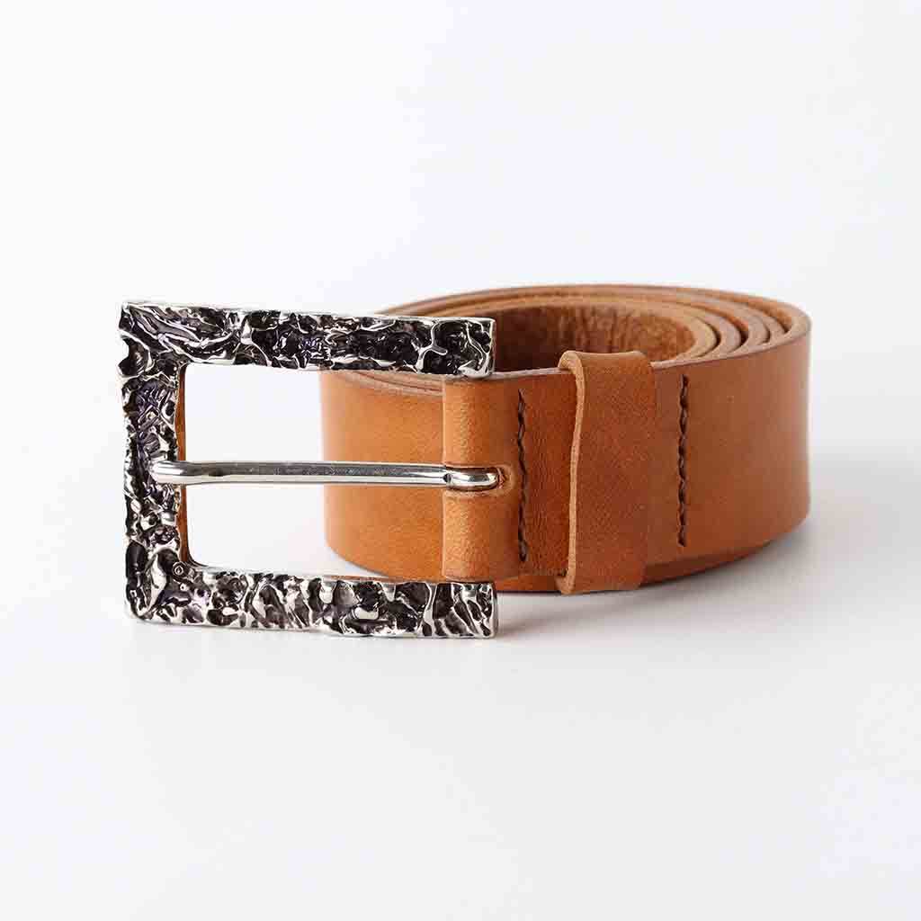 Unisex Tan Leaer Belt Laro Palladium By Kaseta - AngraBech