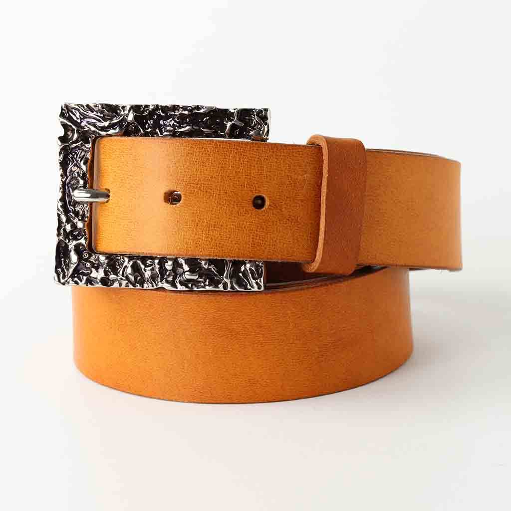 Unisex Tan Leaer Belt Laro Palladium By Kaseta - AngraBech