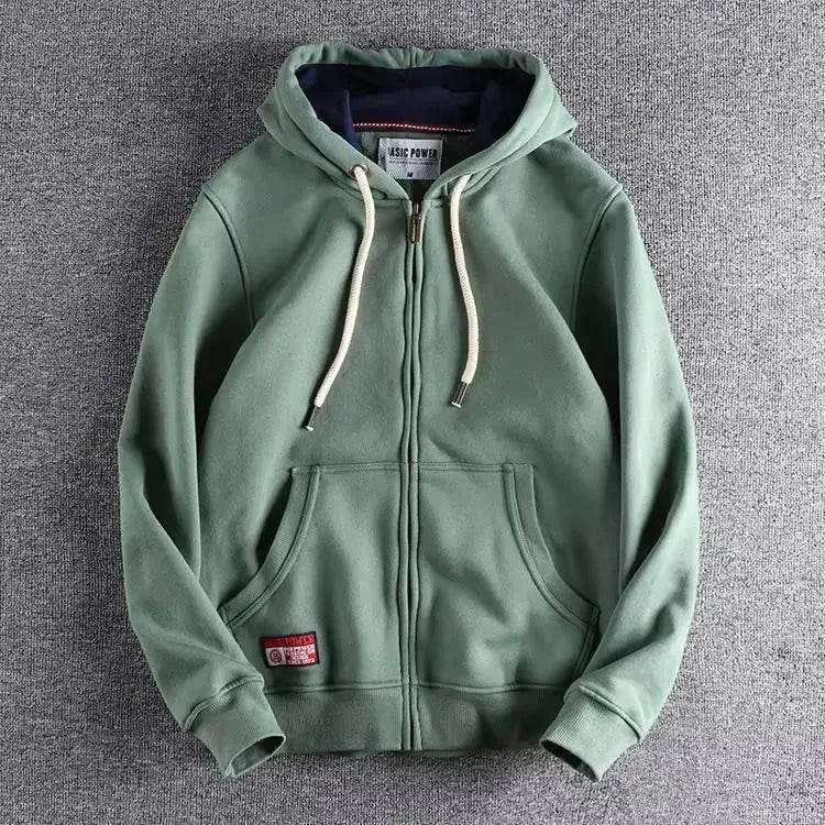 Mens Soft Zip Up Fleece Hoodie - AngraBech
