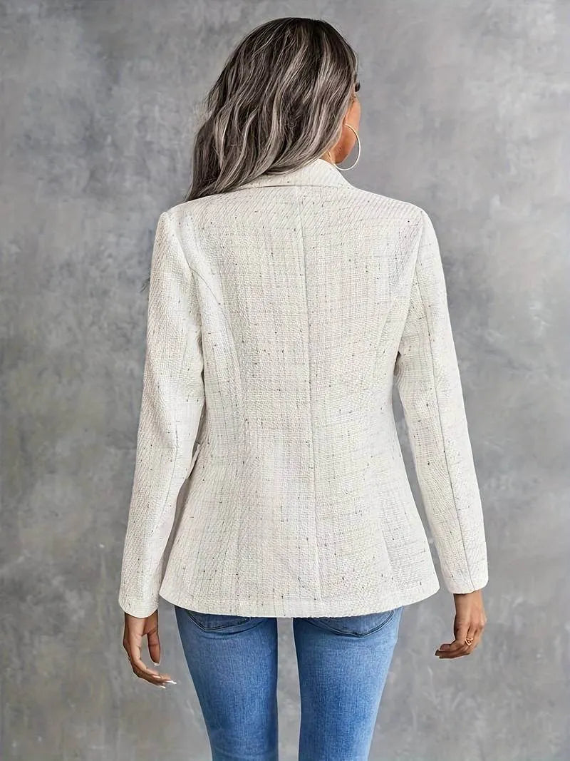 Womens Textured Double Breasted Blazer - AngraBech