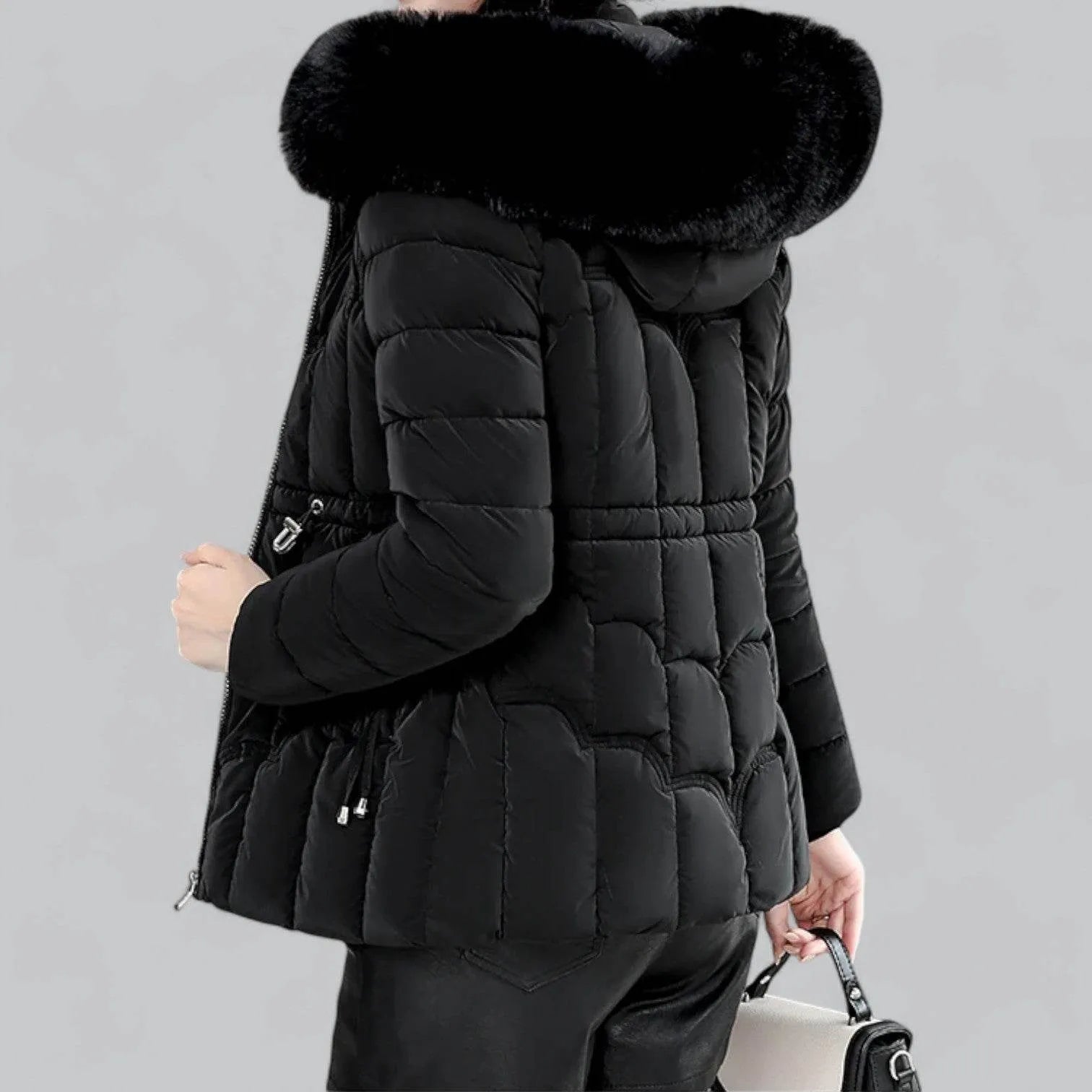 Womens Faux Fur Trim Puffer Parka - AngraBech