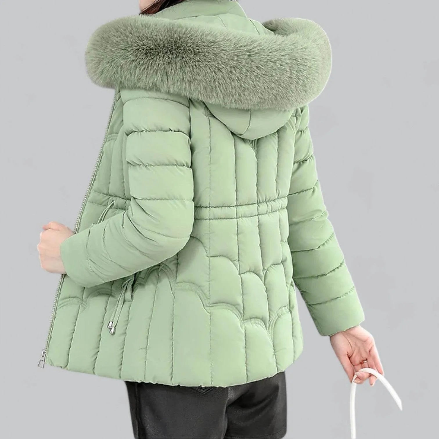 Womens Faux Fur Trim Puffer Parka - AngraBech