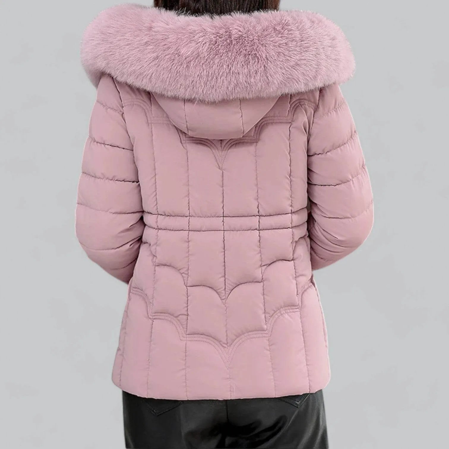 Womens Faux Fur Trim Puffer Parka - AngraBech