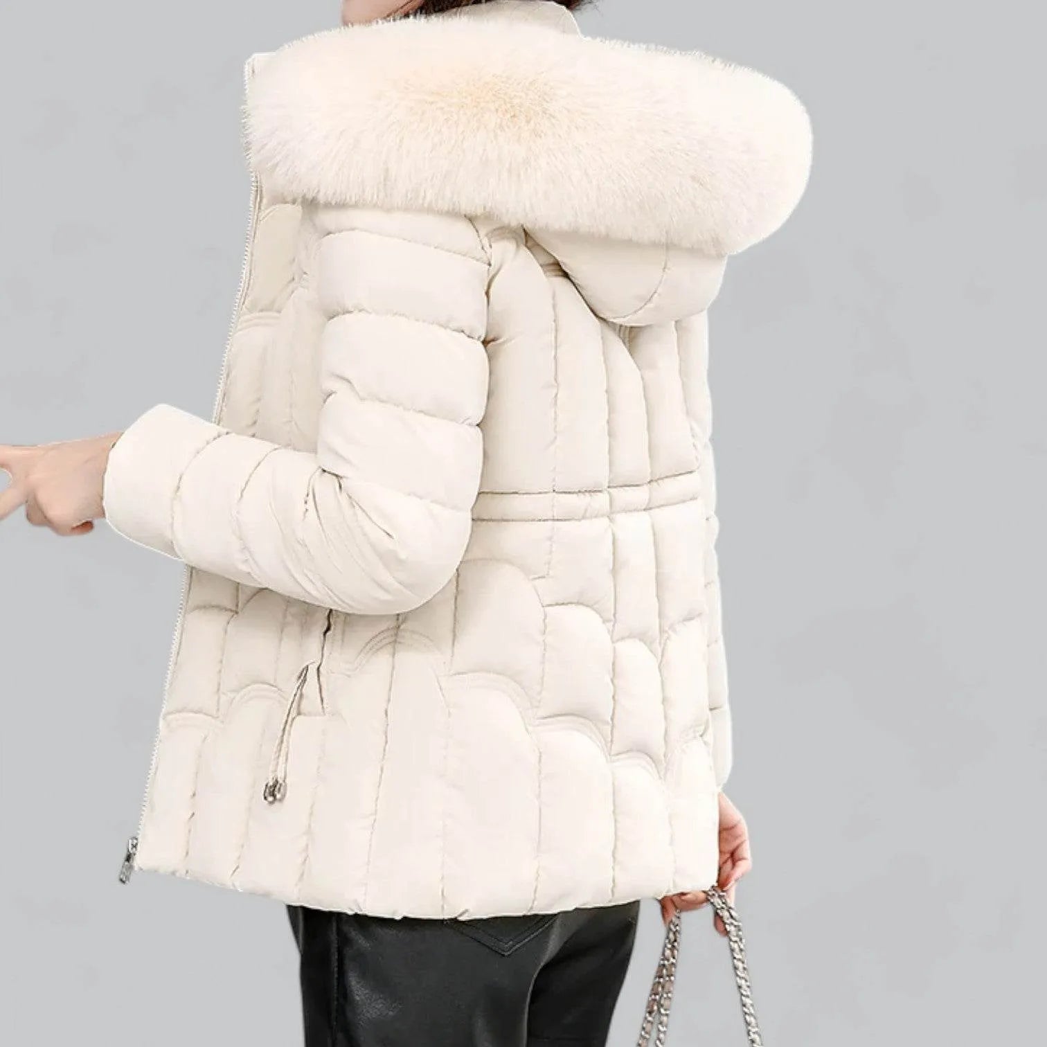 Womens Faux Fur Trim Puffer Parka - AngraBech