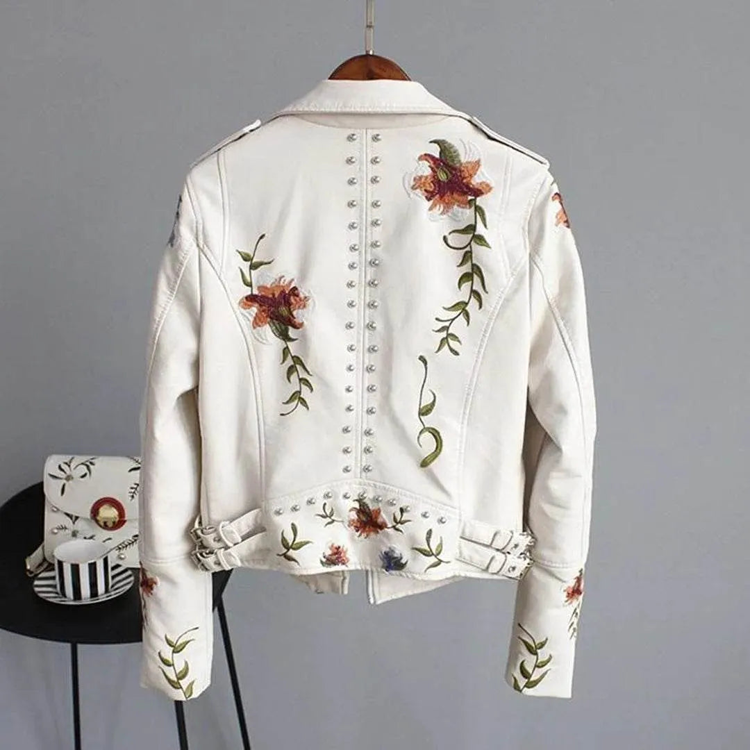 Stylish Women S Floral Leaer Jaet - AngraBech