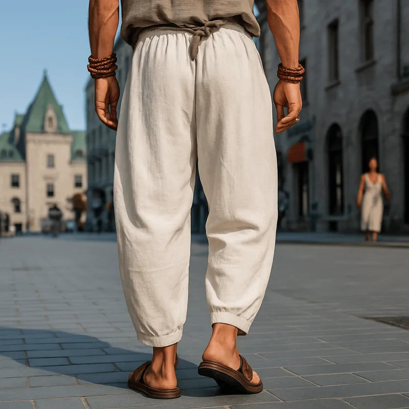Mens Bohemian Print Loose Pants - AngraBech