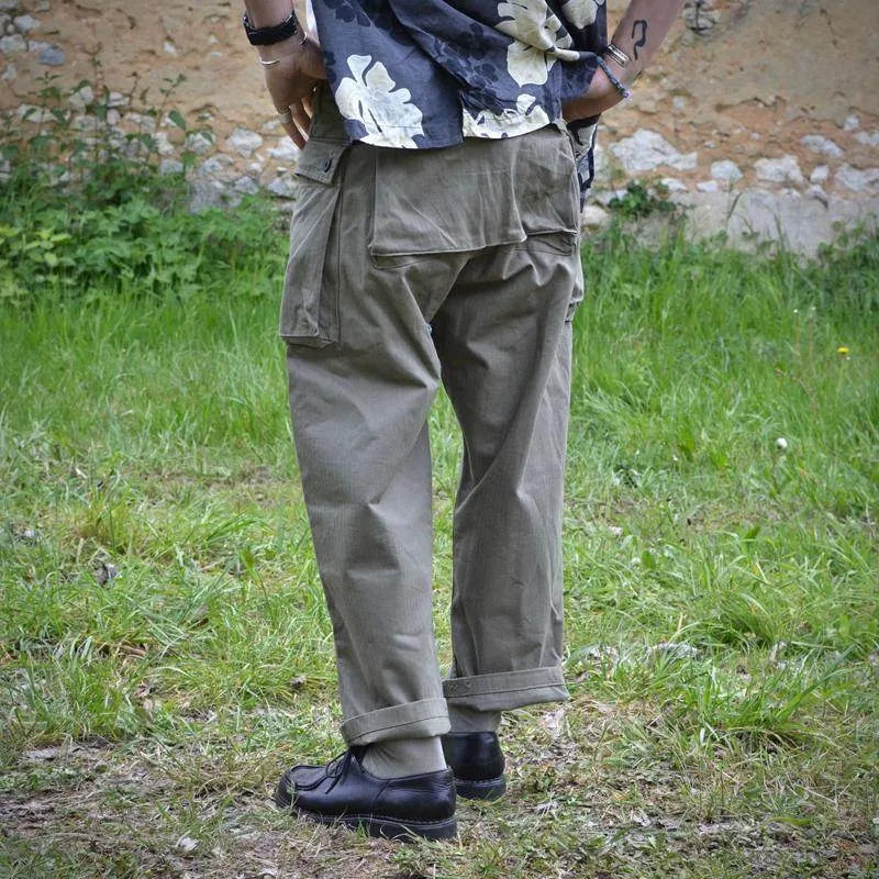 Mens Vintage Multi Poet Straight Leg Loose Cargo Trousers - AngraBech