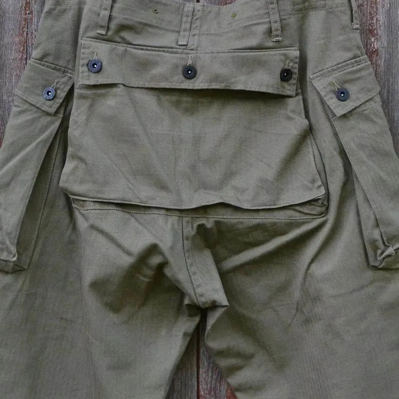Mens Vintage Multi Poet Straight Leg Loose Cargo Trousers - AngraBech
