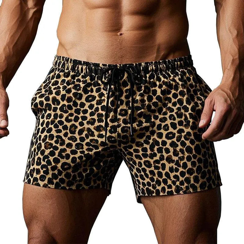 Mens Leopard Print Comfortable Breaable Shorts 1 - AngraBech