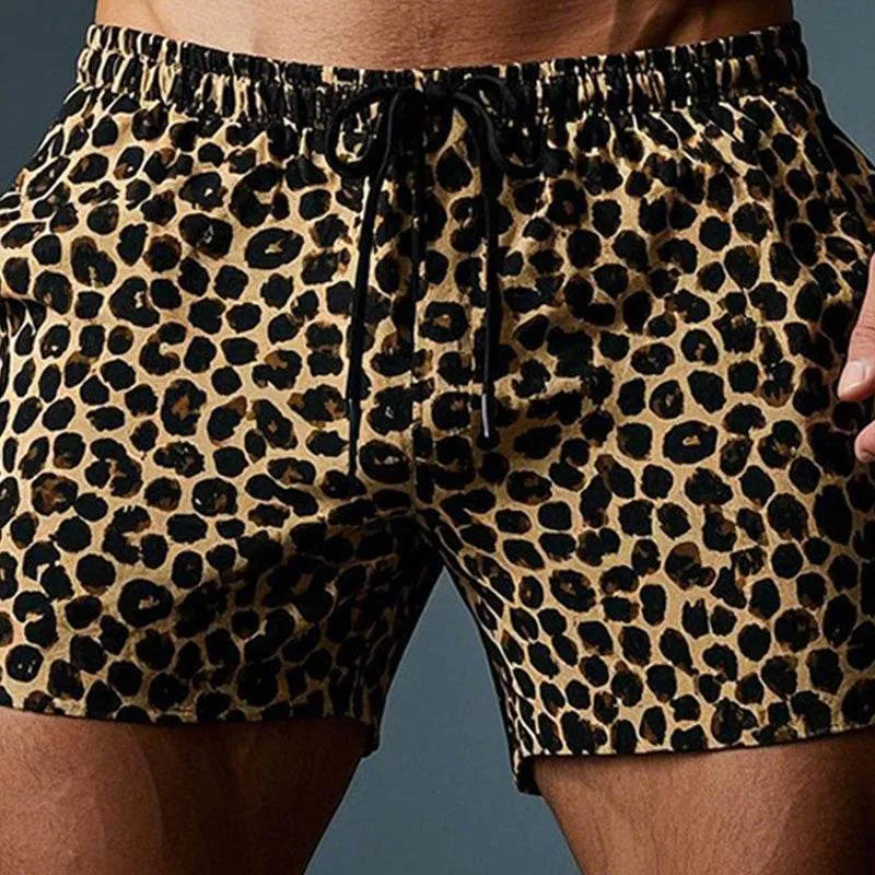 Mens Leopard Print Comfortable Breaable Shorts 1 - AngraBech