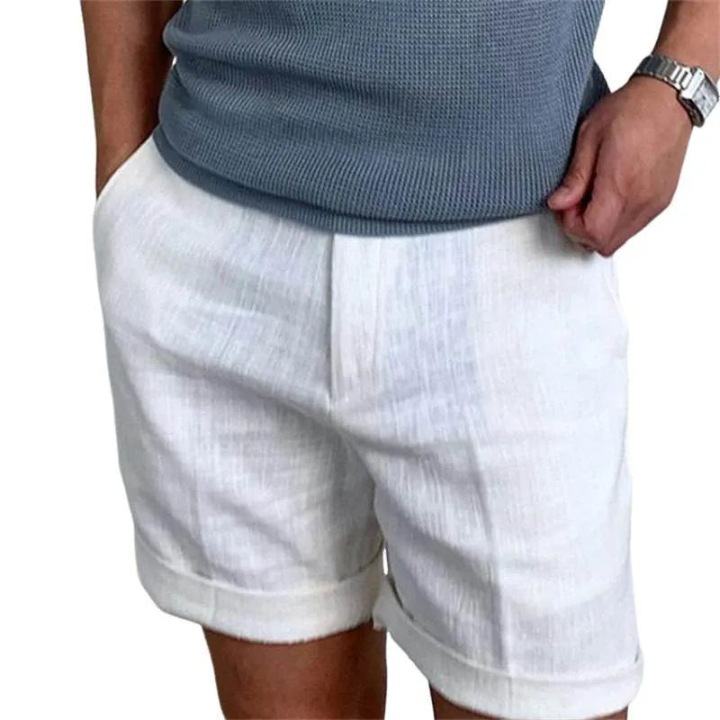 Mens Vintage Linen Beach Shorts - AngraBech