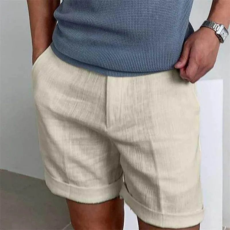 Mens Vintage Linen Beach Shorts - AngraBech