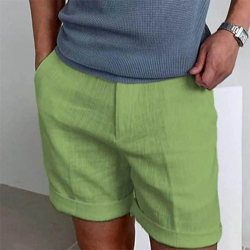 Mens Vintage Linen Beach Shorts - AngraBech