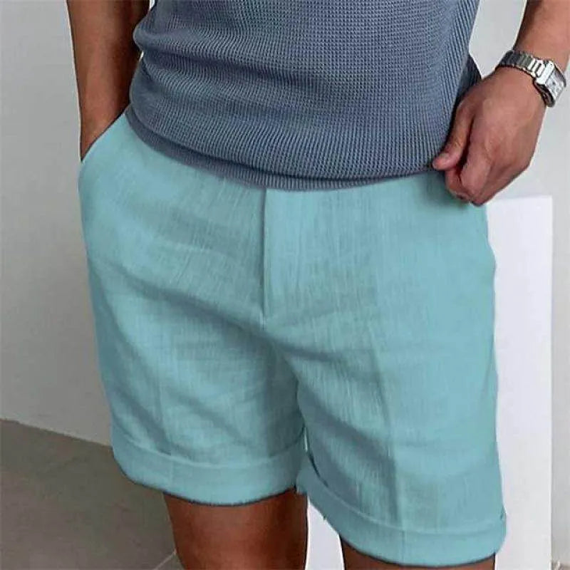 Mens Vintage Linen Beach Shorts - AngraBech
