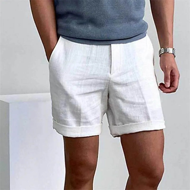 Mens Vintage Linen Beach Shorts - AngraBech