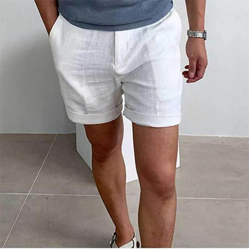 Mens Vintage Linen Beach Shorts - AngraBech