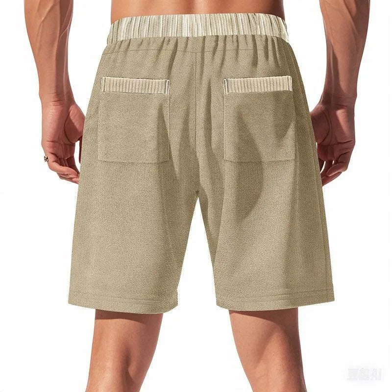 Mens Contrast Paneled Elasticated Shorts - AngraBech